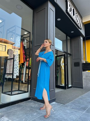 Blue Belted Dress