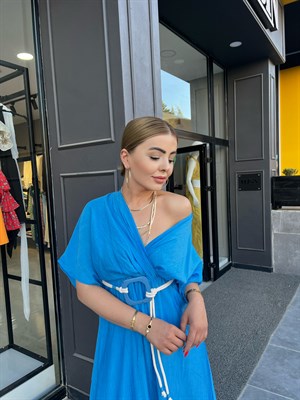 Blue Belted Dress