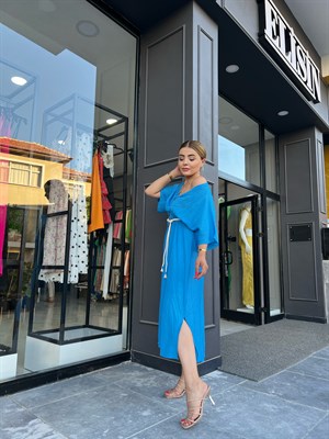 Blue Belted Dress