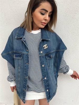 Mavi Oversize Denim Yelek