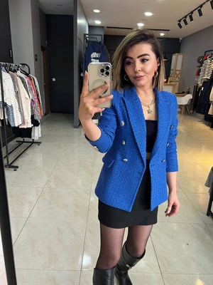 Mavi Tüvit Ceket