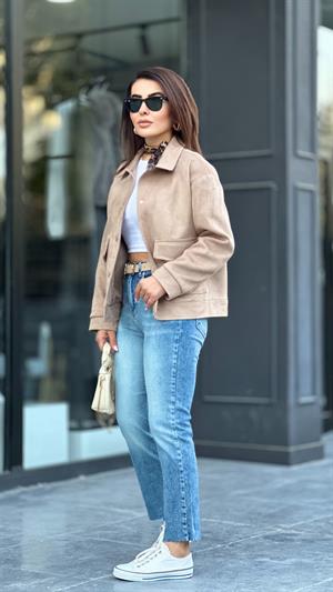 Mavi Yıkamalı Boy Fit Jean