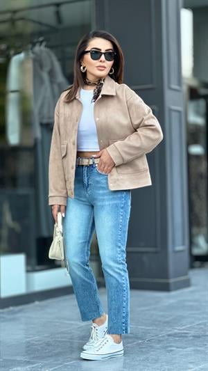 Mavi Yıkamalı Boy Fit Jean