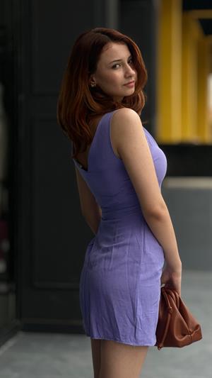 Purple Linen Cover Dress