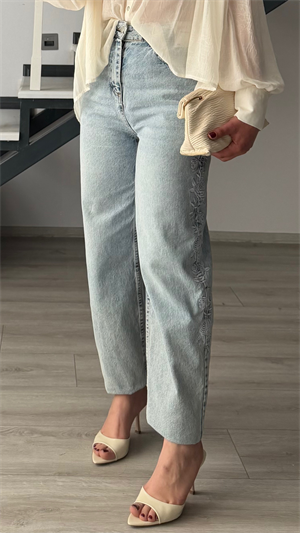 Nakışlı Barrel Fit Jean