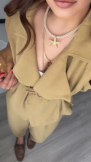 Olive Organik Keten Yelek-Pantolon Takım