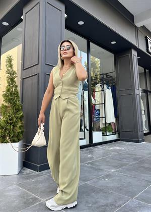 Olive Palazzo Pantolon 