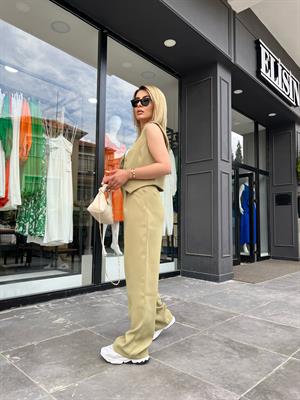 Olive Palazzo Pantolon