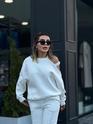 Omuz Detaylı Üç İplik Şardonlu Eşofman Takım