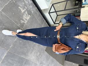 Önden Düğmeli Midi Boy Denim Elbise 