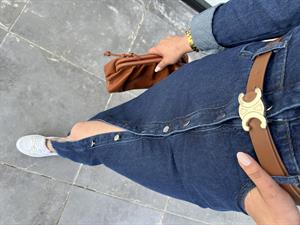 Önden Düğmeli Midi Boy Denim Elbise 