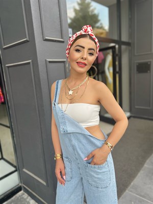 Denim Jumpsuit with Front Pockets