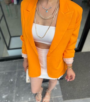 Orange Keten Blazer Ceket