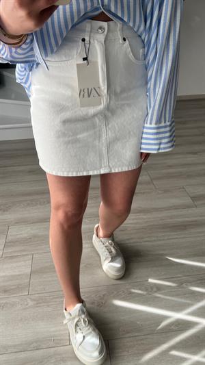 Orijinal Marka Beyaz Denim Etek 