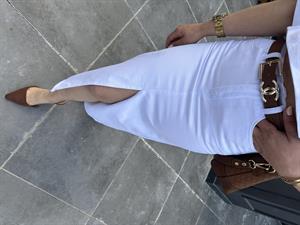 Orjinal Marka Beyaz Denim Etek