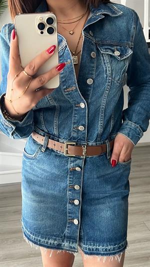 Orjinal Marka Mini Denim Elbise