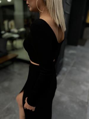 Örme Triko Crop Etek Takım