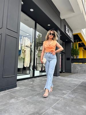 Paça Detaylı Vintage Slim Jean