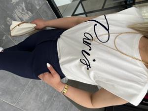 Paris Nakışlı Vatkalı Tshirt