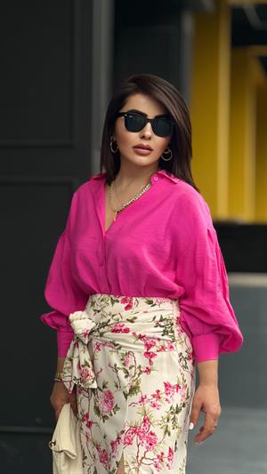 Pembe Balon Kol Gömlek 