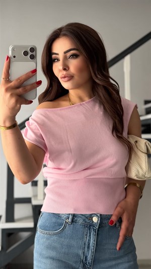 Pink Lyocell Blend Flowy Blouse