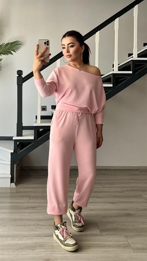 Pembe Modal Sweat-Pantolon Takım