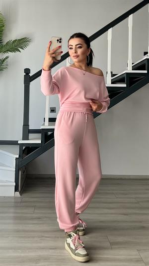 Pembe Modal Sweat-Pantolon Takım