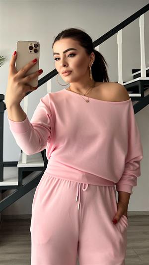 Pembe Modal Sweat-Pantolon Takım
