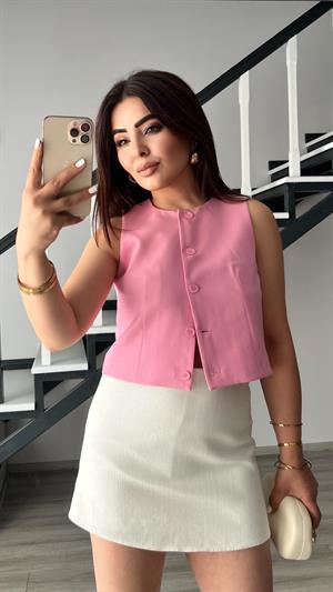 Pembe Premium Pensli Yelek