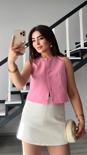 Pembe Premium Pensli Yelek