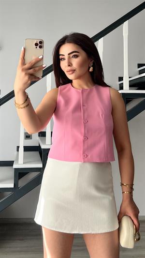 Pembe Premium Pensli Yelek