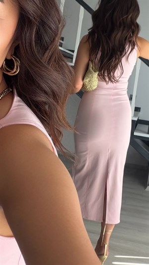 Pink Bodycon Midi Dress