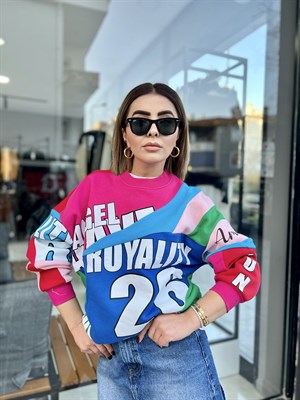 Renkli Parçalı Sweat