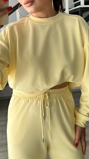 Sarı Modal Sweat-Pantolon Takım