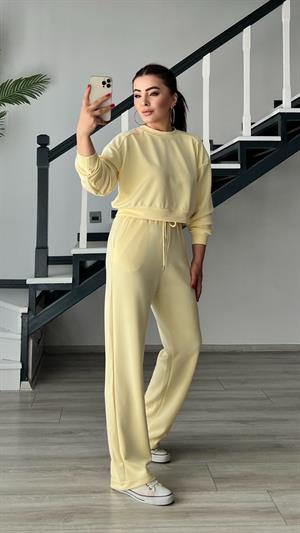 Sarı Modal Sweat-Pantolon Takım