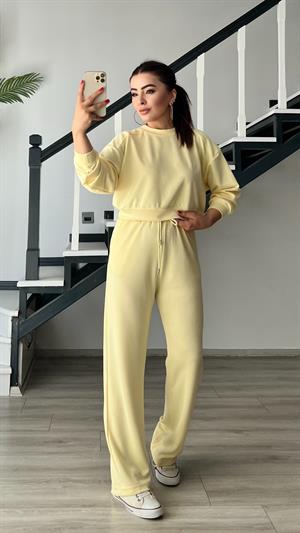 Sarı Modal Sweat-Pantolon Takım