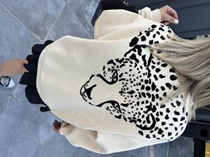 Sırt Leopar Baskılı Sweatshirt 