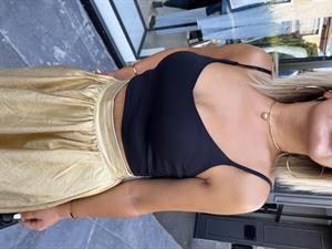 Siyah Crop Bluz 