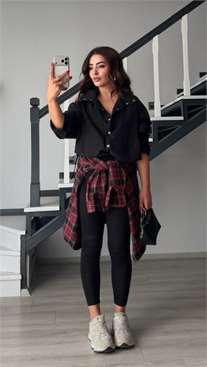 Black Stand-Up Collar Shirred Detail Lined Raincoat