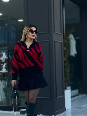 Siyah Duble Piliseli Mini Etek