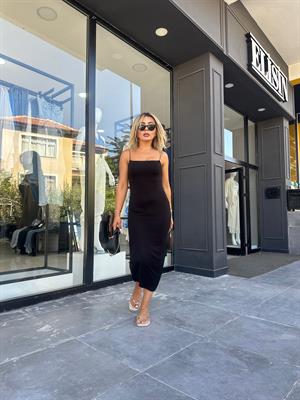 Black Strappy Long Dress