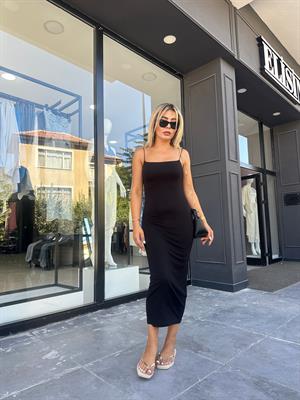 Black Strappy Long Dress