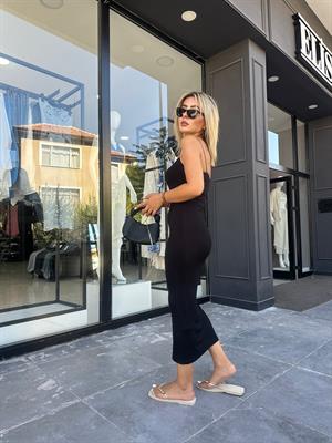 Black Strappy Long Dress