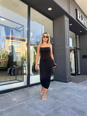 Black Strappy Long Dress