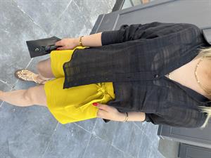 Black Self-Textured Semi-Transparent Shirt