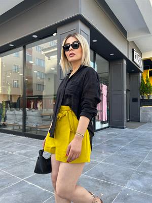 Black Self-Textured Semi-Transparent Shirt