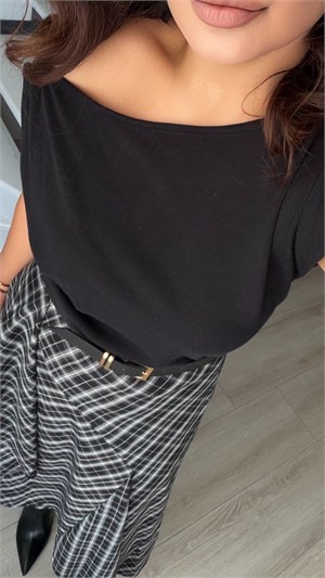 Black Lyocell Blend Draped Blouse