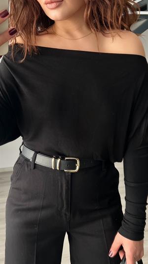 Black Modal Off-Shoulder Blouse