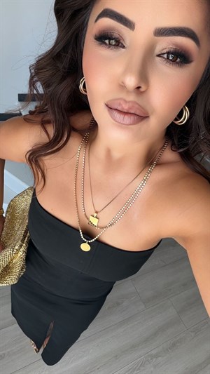 Black Strapless Dress with Front Slit