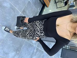 Siyah Orijinal Marka Kare Yaka Body Suit 